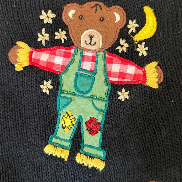 Basic Editions Vintage Halloween Button Down Embroidered Knit Vest - Picture 5 of 8